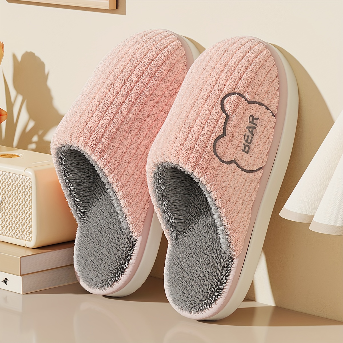 Winter Warm Plush Slippers Men - Sewing Fleece avaliação e preço