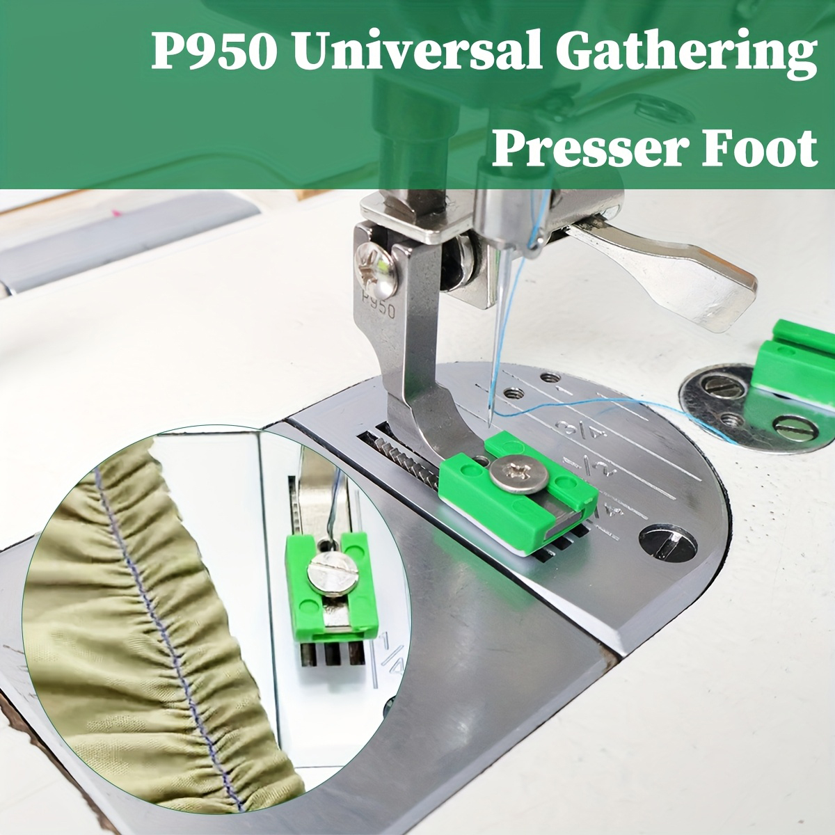 P950 Adjustable Ruffling Press - Rolled Hem Foot avaliação e preço