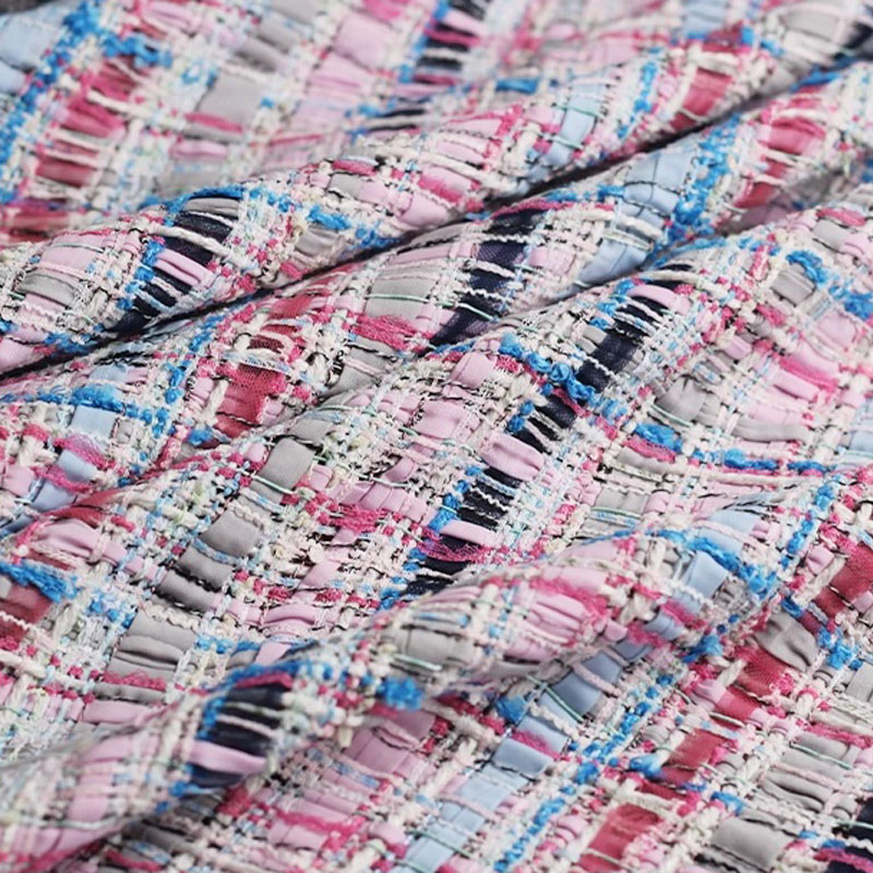 Luxury Pink & Blue Stripe Twee - Sewing Tweed avaliação e preço