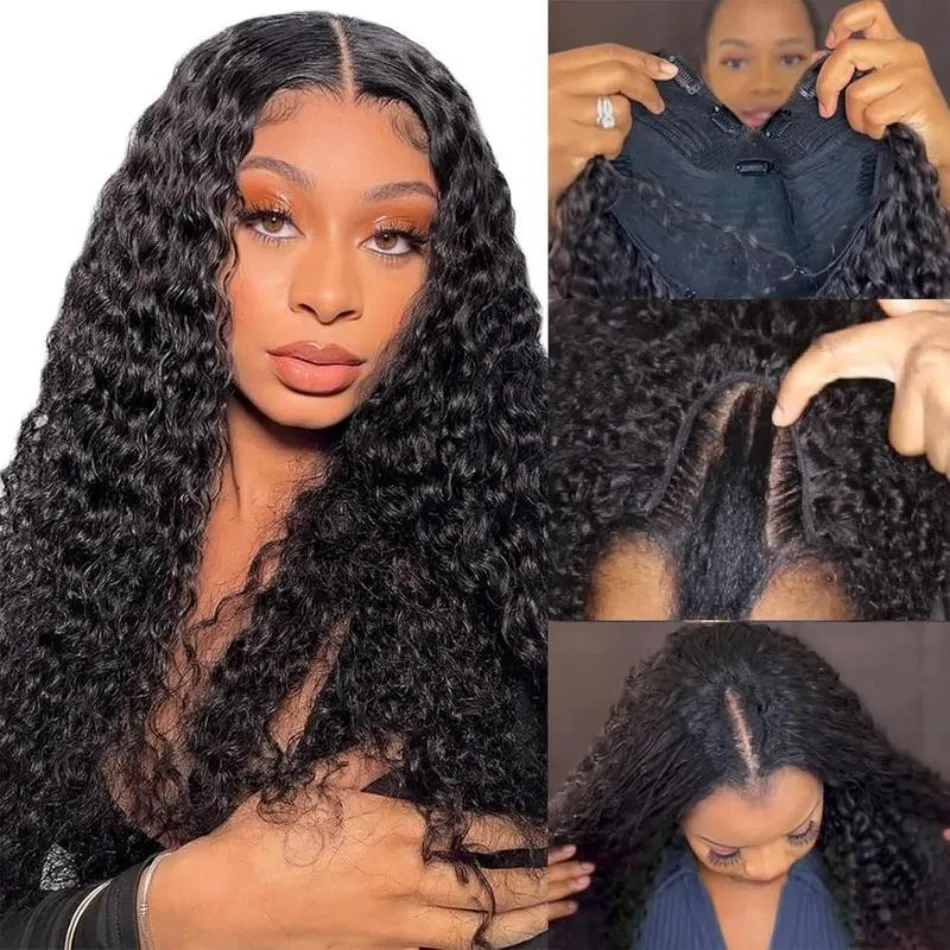 Deep Wave V Part Wig Human Hai - Sewing V avaliação e preço